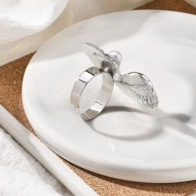 Conch Alloy Adjustable Rings for Women RJEW-B108-03P-1