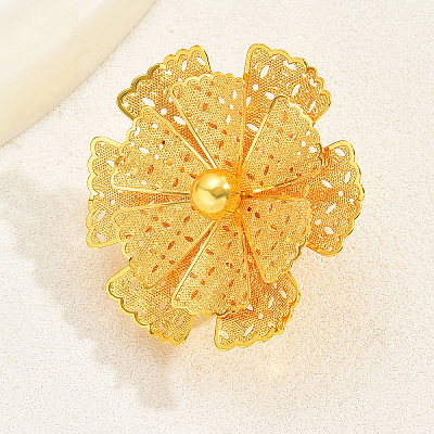 Elegant Hollow Flower Design Iron Cuff Ring for Women Wedding Party PY5913-1