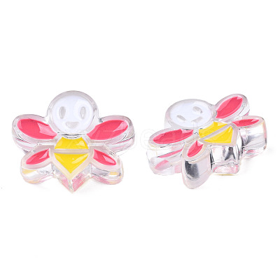 Transparent Acrylic Enamel Beads TACR-N012-007D-1