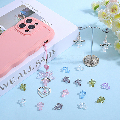 120Pcs 6 Colors Transparent Plastic Beads KY-SC0002-15-1