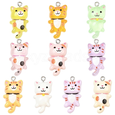 20Pcs 2 Styles Opaque Resin Pendants RESI-YW0005-29-1