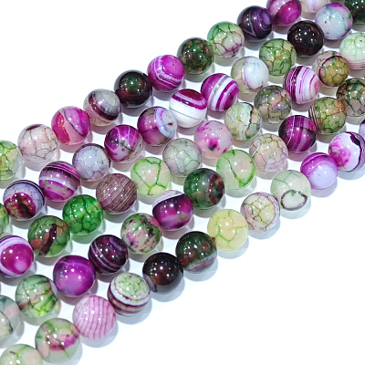 Natural Striped Agate/Banded Agate Bead Strands X-G-K155-A-8mm-10-1