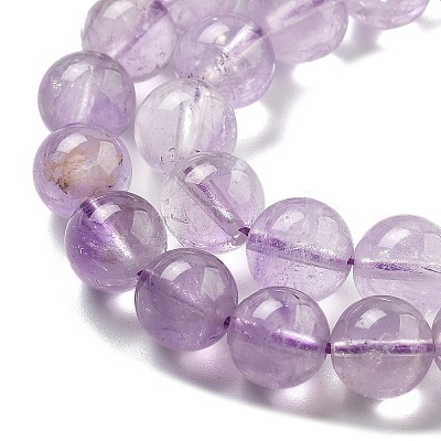 Natural Lavender Amethyst Round Bead Strands G-L411-12-8mm-1