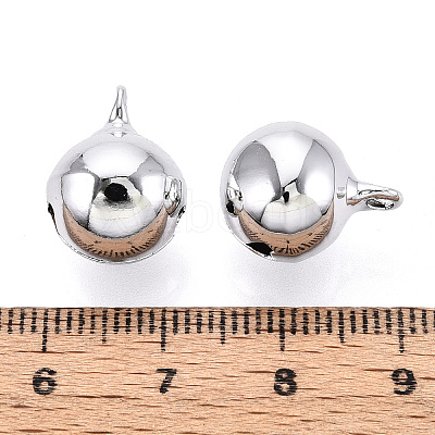 PVD Vacuum Plating Brass Bell Charms Pendants X-KKB-R002-12mm-08-1