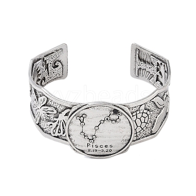 Constellation Alloy Open Cuff Bangles for Women Men LS-BJEW-C064-01AS-03-1