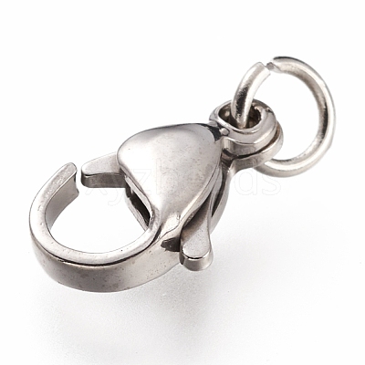 Tarnish Resistant 304 Stainless Steel Lobster Claw Clasps STAS-G240-01D-P-1
