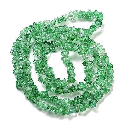 Transparent Crackle Glass Beads Strands GLAA-U004-01C-1