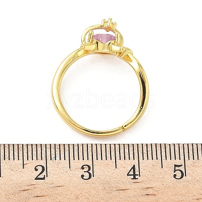 Brass Micro Pave Cubic Zirconia Finger Rings RJEW-H258-08G-1