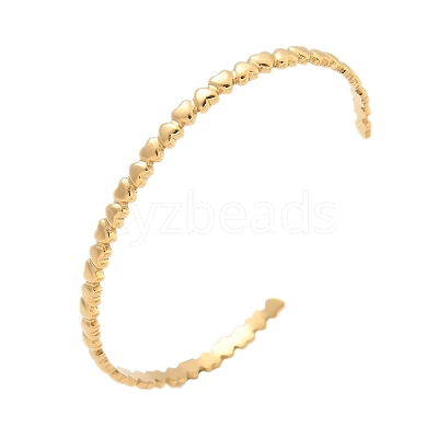 304 Stainless Steel Cuff Bangles for Women AJEW-P127-15G-1