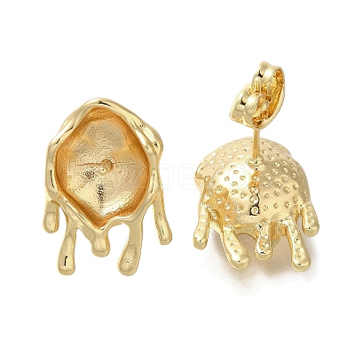 Brass Stud Earring Findings KK-K388-11G-1
