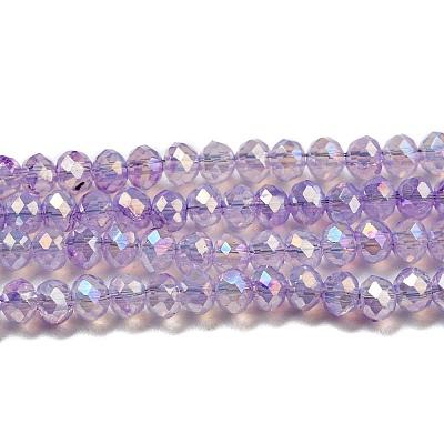 Transparent Baking Paint Glass Beads Strands DGLA-F002-02B-03-1