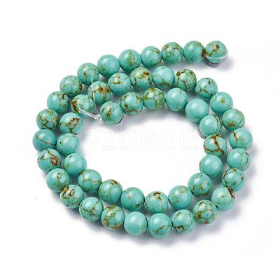 Synthetic Turquoise Beads Strands TURQ-H038-8mm-M-1