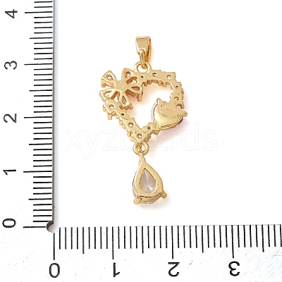 Brass Micro Pave Cubic Zirconia Pendants CU-CBA2C2D-11G-1