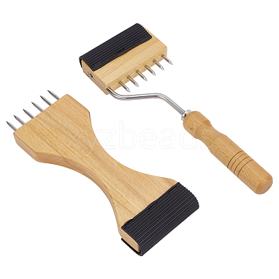2Pcs 2 Styles Steel Weaving Comb for Loom AJEW-GA0010-41-1