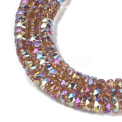 Electroplate Glass Beads Strands GLAA-Q105-03D-1