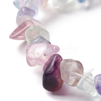 Natural Fluorite Chip Beads Stretch Bracelet BJEW-JB07118-01-1