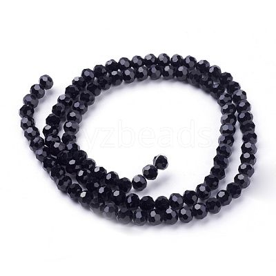Faceted(32 Facets) Glass Round Beads Strands X-EGLA-J042-6mm-08-1