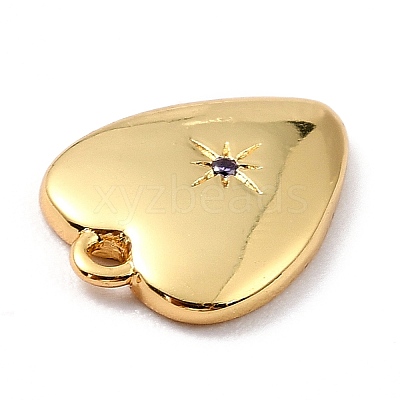 Brass Micro Pave Cubic Zirconia Charms ZIRC-I054-14G-07-1