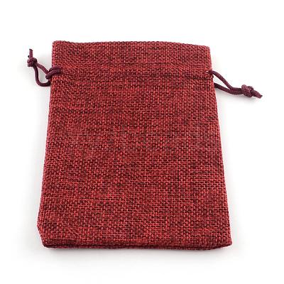 Burlap Packing Pouches Drawstring Bags ABAG-Q050-10x14-06-1