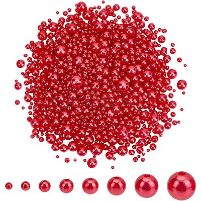 2120Pcs 8 Styles Imitation Pearl Resin Beads Strands RESI-AR0001-47-1