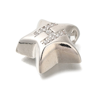Rack Plating Brass Micro Pave Cubic Zirconia Pendants KK-I722-05P-H-1