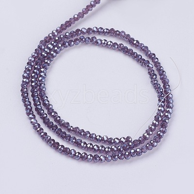 Electroplate Glass Beads Strands GLAA-F076-FR10-1