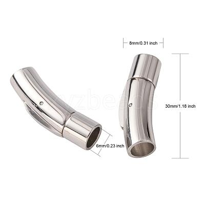 Tarnish Resistant Column 316 Surgical Stainless Steel Bayonet Clasps X-STAS-A021-6mm-1