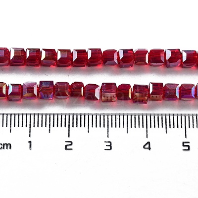 Electroplate Glass Beads Strands EGLA-R030-4x4mm-04-1