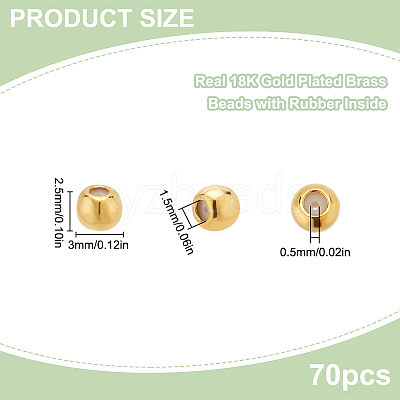 70Pcs Brass Beads KK-HY0003-56-1