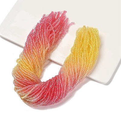 Transparent Painted Glass Beads Strands DGLA-A034-T1mm-A07-1