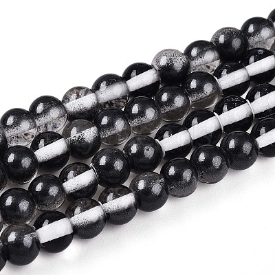 Baking Paint Transparent Glass Beads Strands DGLA-N011-6mm-10-1