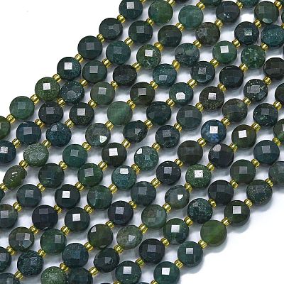 Natural Moss Agate Beads Strands G-K389-B09-01-1