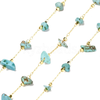 Handmade Synthetic Turquoise Beaded Chains CHC-I026-D-01G-1