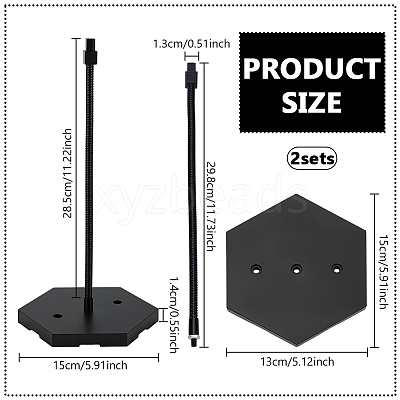 Adjustable Plastic Assembled Action Figure Display Holders with Hexagon Bases DIY-WH0043-157A-1