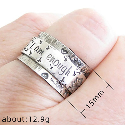 Dandelion with Word Pattern Alloy Finger Rings FS-WG2A4E2-04-1