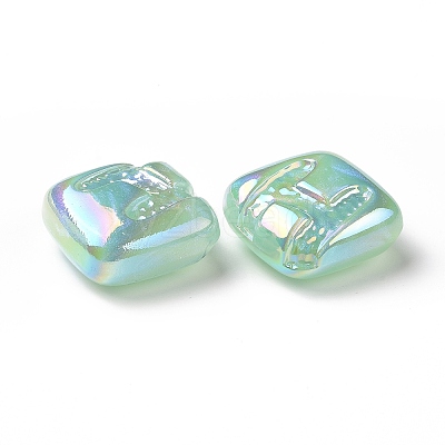 Rainbow Iridescent Plating Acrylic Beads LS-OACR-A010-06B-1