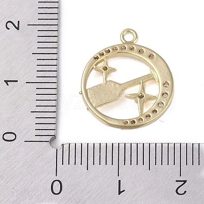 Brass Micro Pave Clear Cubic Zirconia Pendants FIND-B077-02G-04-1