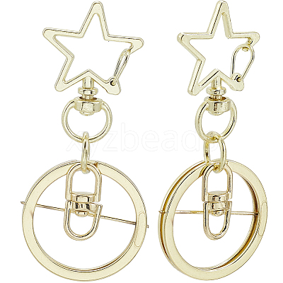 18Pcs Alloy Swivel Keychain Clasps KEYC-SP0001-48A-G-1
