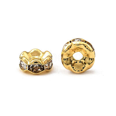 Brass Rhinestone Spacer Beads RB-A014-L5mm-01G-1