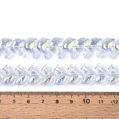 Baking Paint Electroplate Transparent Glass Beads Strands EGLA-N017-06-B04-1