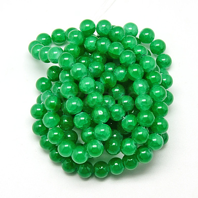 Baking Paint Crackle Glass Beads Strands X-DGLA-Q023-8mm-YS22-1