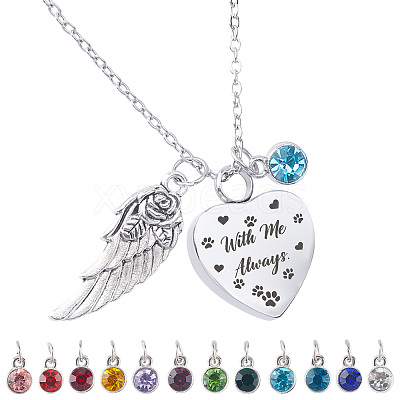Heart 316 Stainless Steel Pendant Necklaces DIY-WH20065-004-1