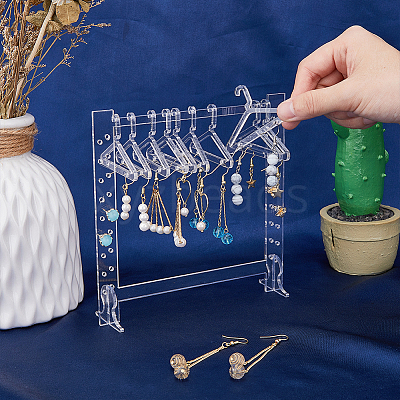 Transparent Acrylic Earring Hanging Display Stands EDIS-FH0001-05-1