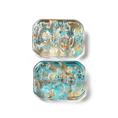 Transparent Spray Painted Glass Beads X-GLAA-I050-08I-1
