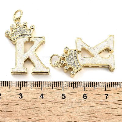 Brass Micro Pave Clear Cubic Zirconia Pendants KK-G498-01K-02-1
