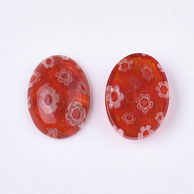 Handmade Millefiori Lampwork Cabochons LAMP-S191-10-1