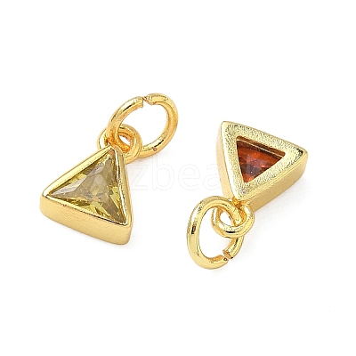Brass Micro Pave Cubic Zirconia Pendants KK-L264-03G-1