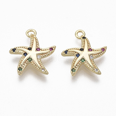 Brass Micro Pave Cubic Zirconia Charms X-KK-R132-014-NF-1