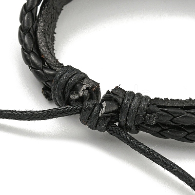 PU Imitation Leather Braided Cord Bracelets BJEW-P329-01B-AS-1