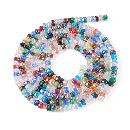 2 Starnds Electroplate Transparent Glass Beads Strands EGLA-TADJ0001-07-1